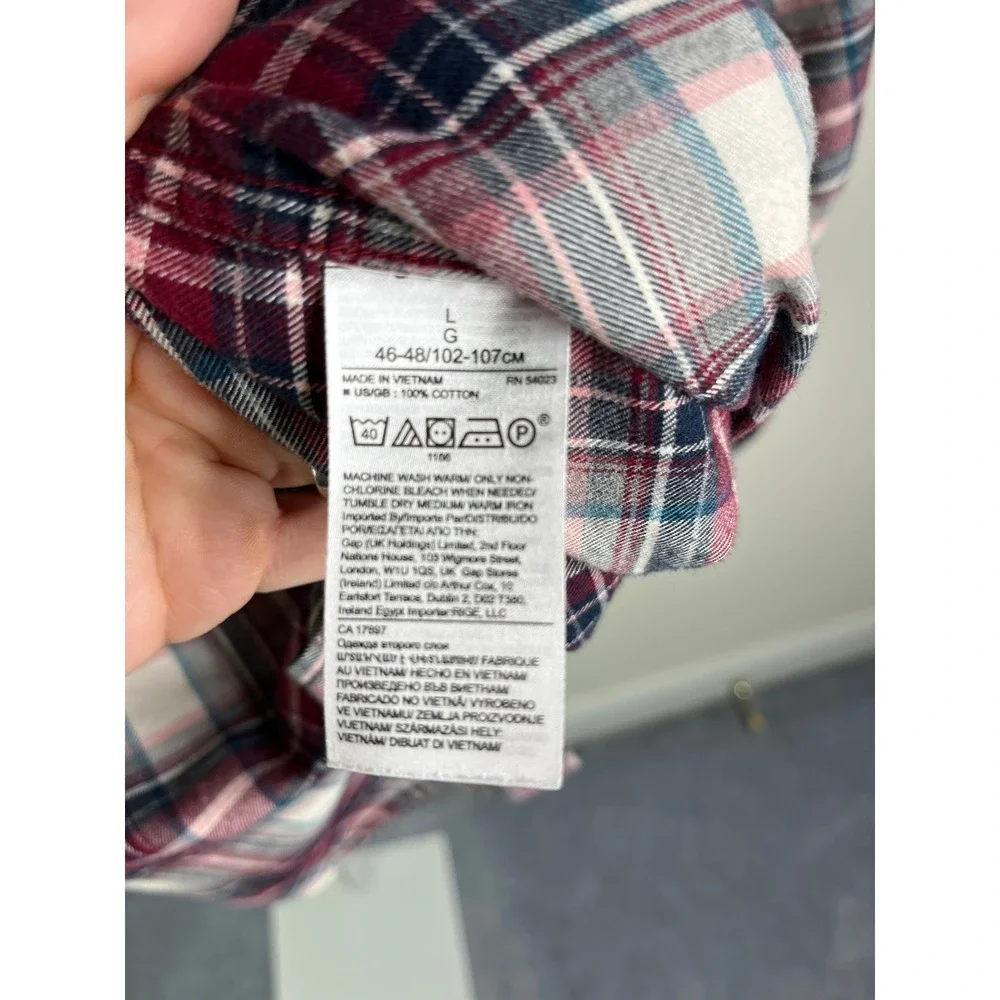 Banana Republic Shirt Mens L Plaid Ultra-Soft Flannel Untucked Autumn Layering